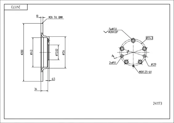 Brz.kotouč /z/mazda 6 02- /lak/kpl