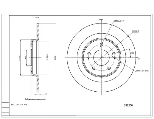 Brz.kotouč /z/ citroen c4 1.6 12-