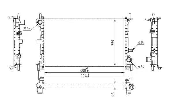 Chladič focus 1.8td/2.0 98-