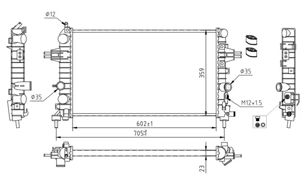 Chladič astra h 1.6 16v 04-