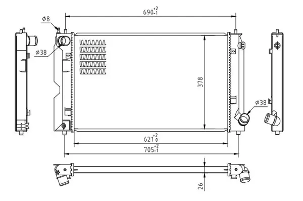 Chladič corolla 2.0 d4d 01-