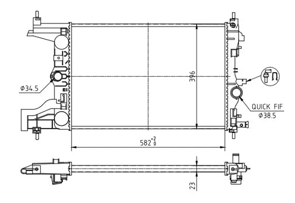 Chladič cruze 1.6i-1.8i 09-
