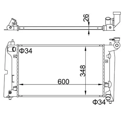 Chladič corolla 1.4-1.6 16v vvti 01-