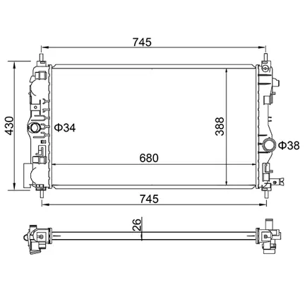 Chladič astra 1.7cdti,2.0cdti 09-