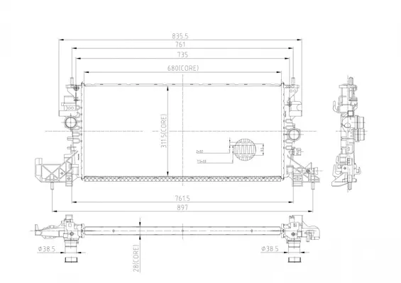 Chladič opel astra k 15-