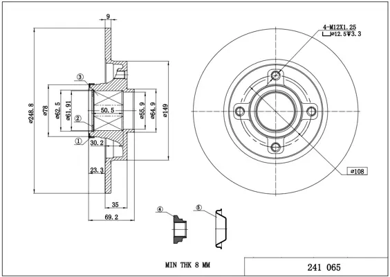 Brz.kotouč /z/p307 06-  /ložisko/lak/