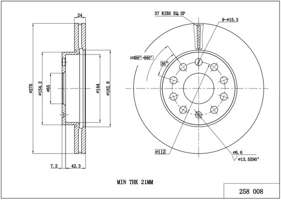 Brzd.kotouč/p/ octavia 1.4 12-/mal/kpl