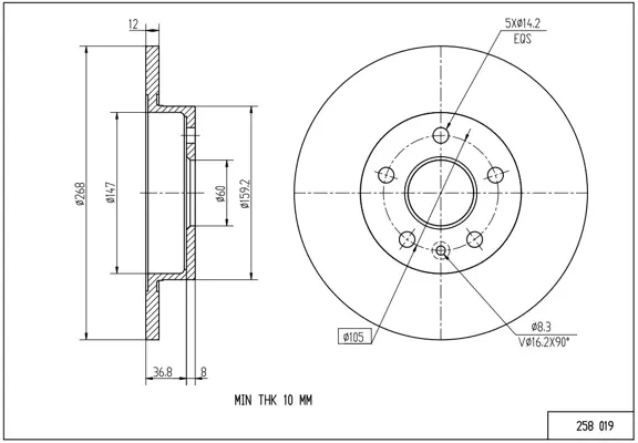 Brzd.kotouč/t/astra 1.3cdti 09-/mal/kpl