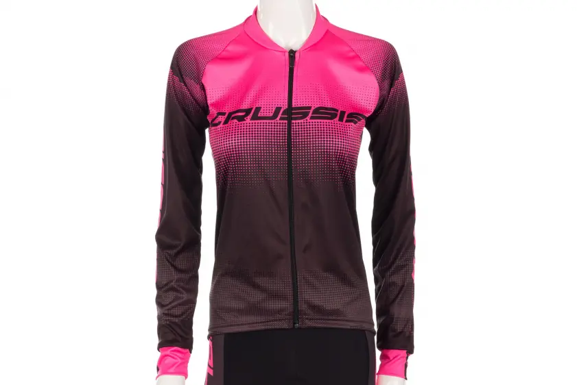 Dámský cyklistický dres Crussis, černá/růžová