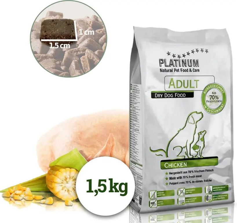 Platinum Natural Adult Chicken - KUŘECÍ 1,5 kg