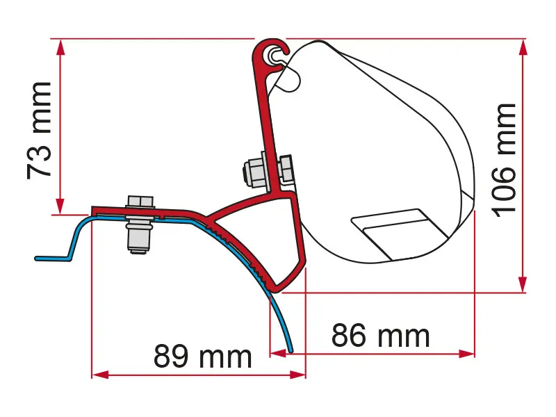 Kit adaptérů pro Renault Trafic na markýzy Fiamma F35