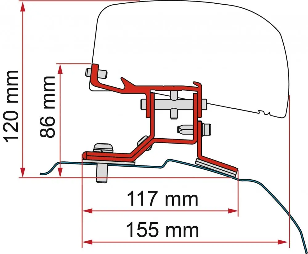 Kit adaptérů pro Ford Custom L1 na markýzy Fiamma F40van