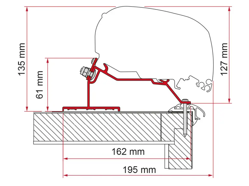 Fiamma ADAPTER CARAVAN ROOF 450