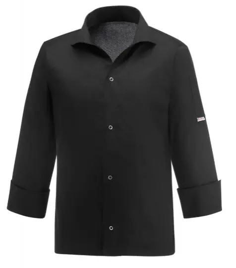 EGOCHEF Kuchařský rondon EGOchef VIP s košilovým střihem UNISEX - černý - dlouhý rukáv