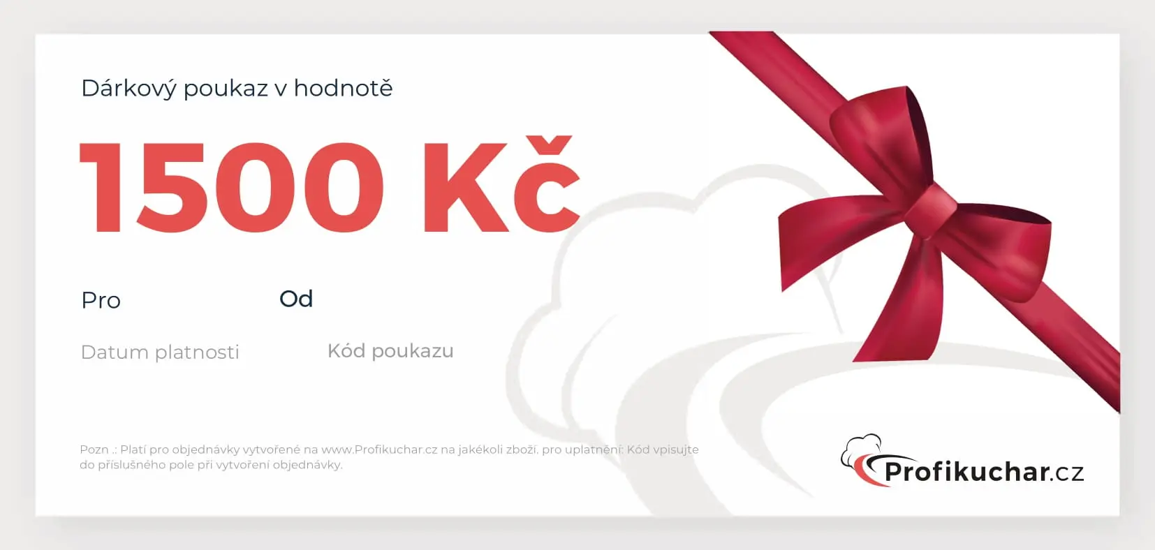 Elektronický dárkový poukaz Profikuchar.cz na nákup zboží v hodnotě 1500 Kč