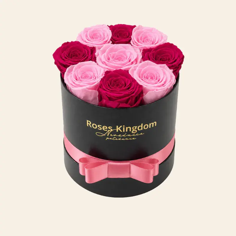 Box z růží MINI - Fuchsia