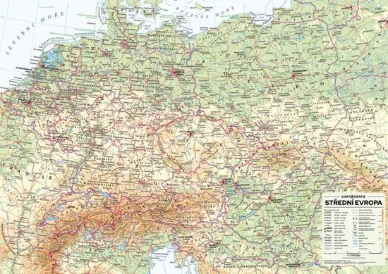 Střední Evropa - nástěnná obecně zeměpisná mapa 1 : 1 715 000 - kniha z kategorie Mapy
