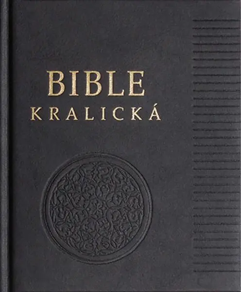 Poznámková Bible kralická černá, pravá kůže (zlatá ořízka)