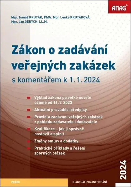 Zákon o zadávání veřejných zakázek s komentářem k 1. 1. 2024 - Tomáš Kruták