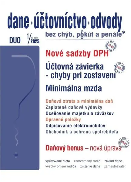 DUO 1/2025 – Nové sadzby DPH pre rok 2025