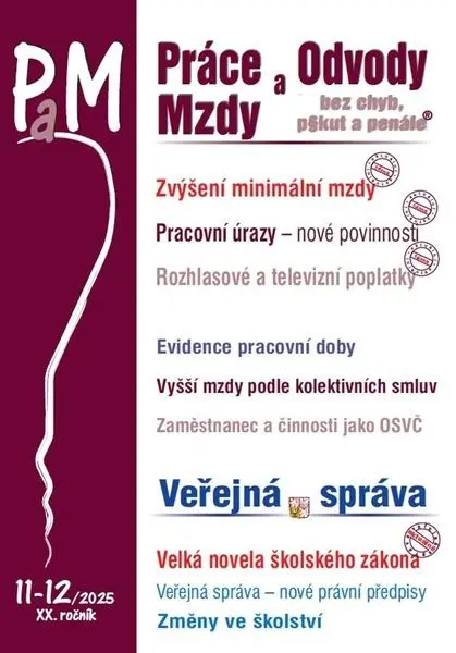 PaM 11-12 / 2025 - Minimální mzda od 1. ledna 2026
