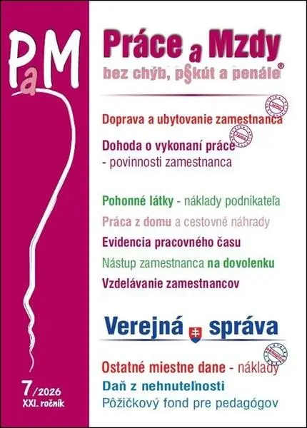 PAM 7/2026 Doprava zamestnanca, Pohonné látky