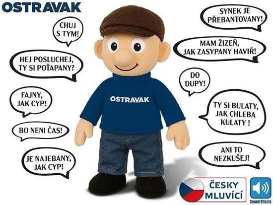 Panáček Ostravak na baterie mluvicí po ostravsku