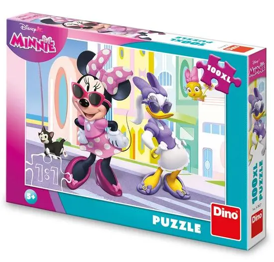 Puzzle 100XL Minnie a Daisy ve městě