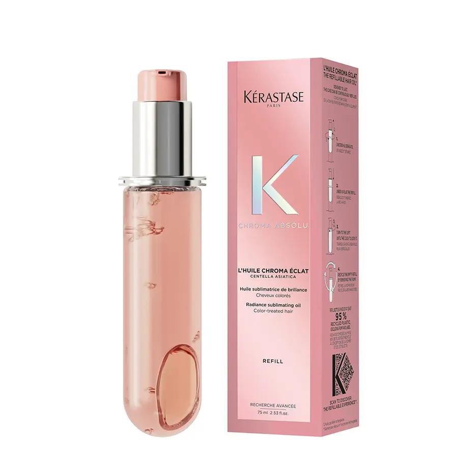 Kérastase Chroma Absolu L'huile Chroma Éclat Refill olej pro lesk a vůni barvených vlasů (náplň) 75 ml