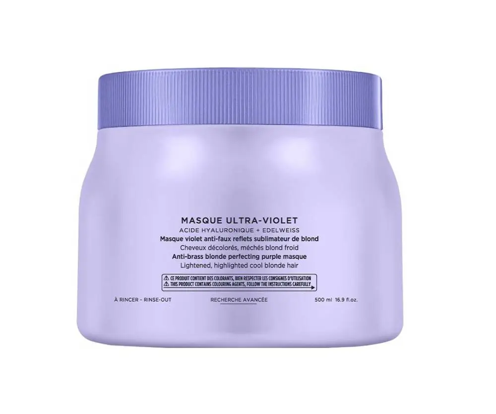 Kérastase Blond Absolu Masque Ultra-Violet – fialová neutralizační maska pro blond a šedivé vlasy 500 ml