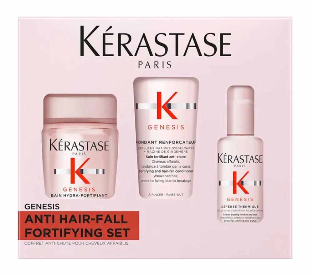 Kérastase Genesis Discovery Set proti vypadávání vlasů – šampon Bain Hydra-Fortifiant 80 ml + kondicionér Fondant Renforçateur 75 ml + fluid Défense Thermique 45 ml