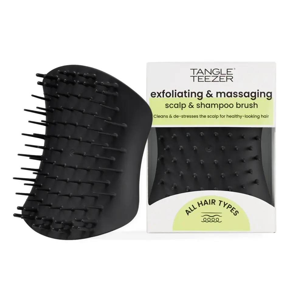 Masážní exfoliační kartáč na pokožku hlavy Tangle Teezer Scalp Brush Black - černý + dárek zdarma