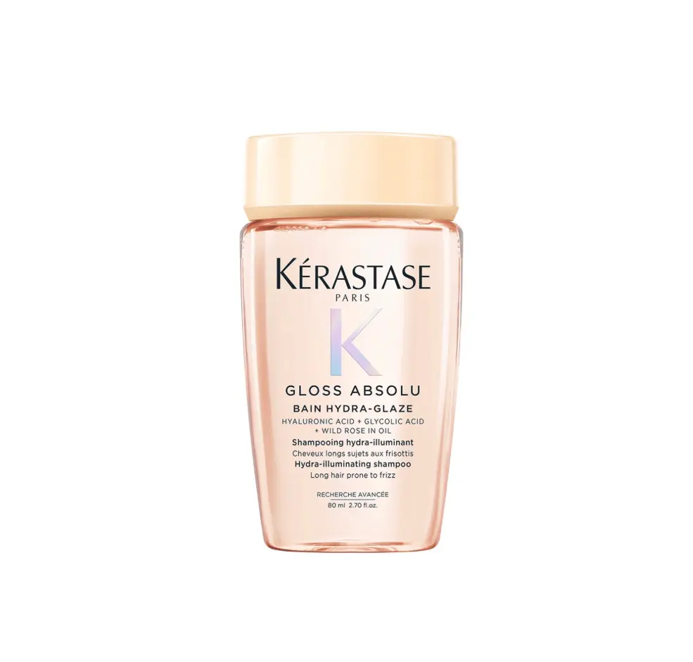 Kérastase Gloss Absolu Bain Hydra-Glaze hydratačně-rozjasňující šampon proti krepovatění vlasů cestovní balení 80 ml