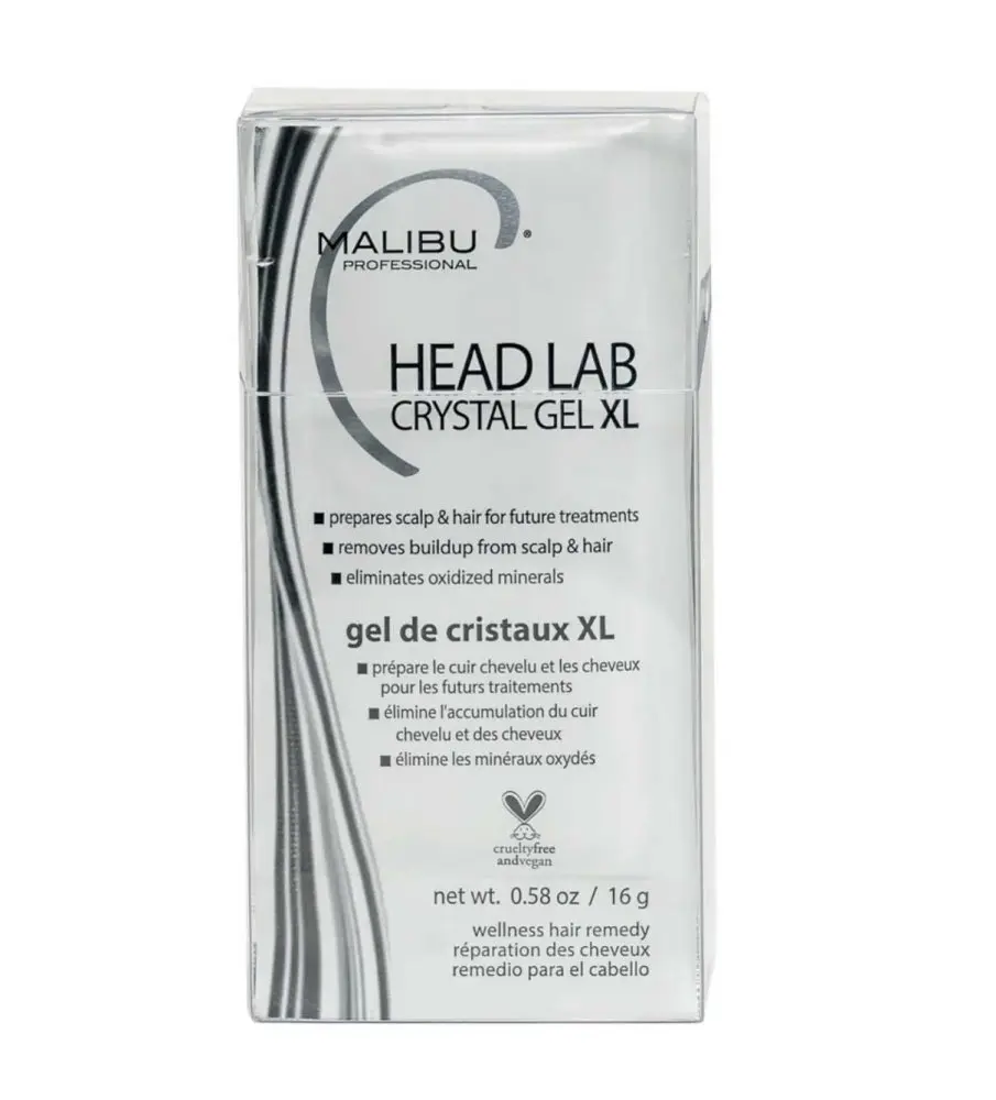 Malibu C Crystal Gel XL – Profesionální detoxikační kúra pro vlasy a pokožku hlavy (BOX 6 × 16 g)