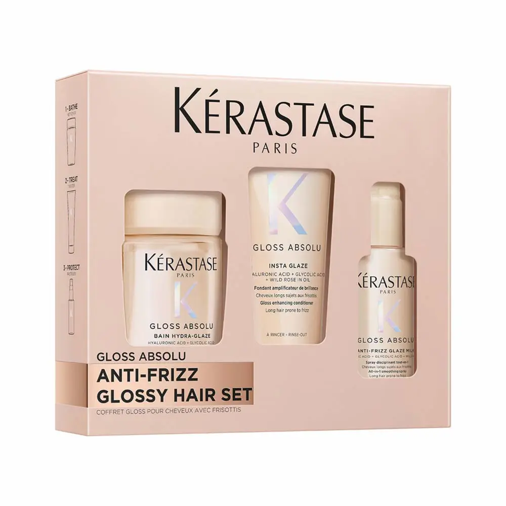 Kérastase Gloss Absolu Discovery Set pro zářivý lesk vlasů – šampon Bain 80 ml + kondicionér Fondant 75 ml + mléko Milk 45 ml
