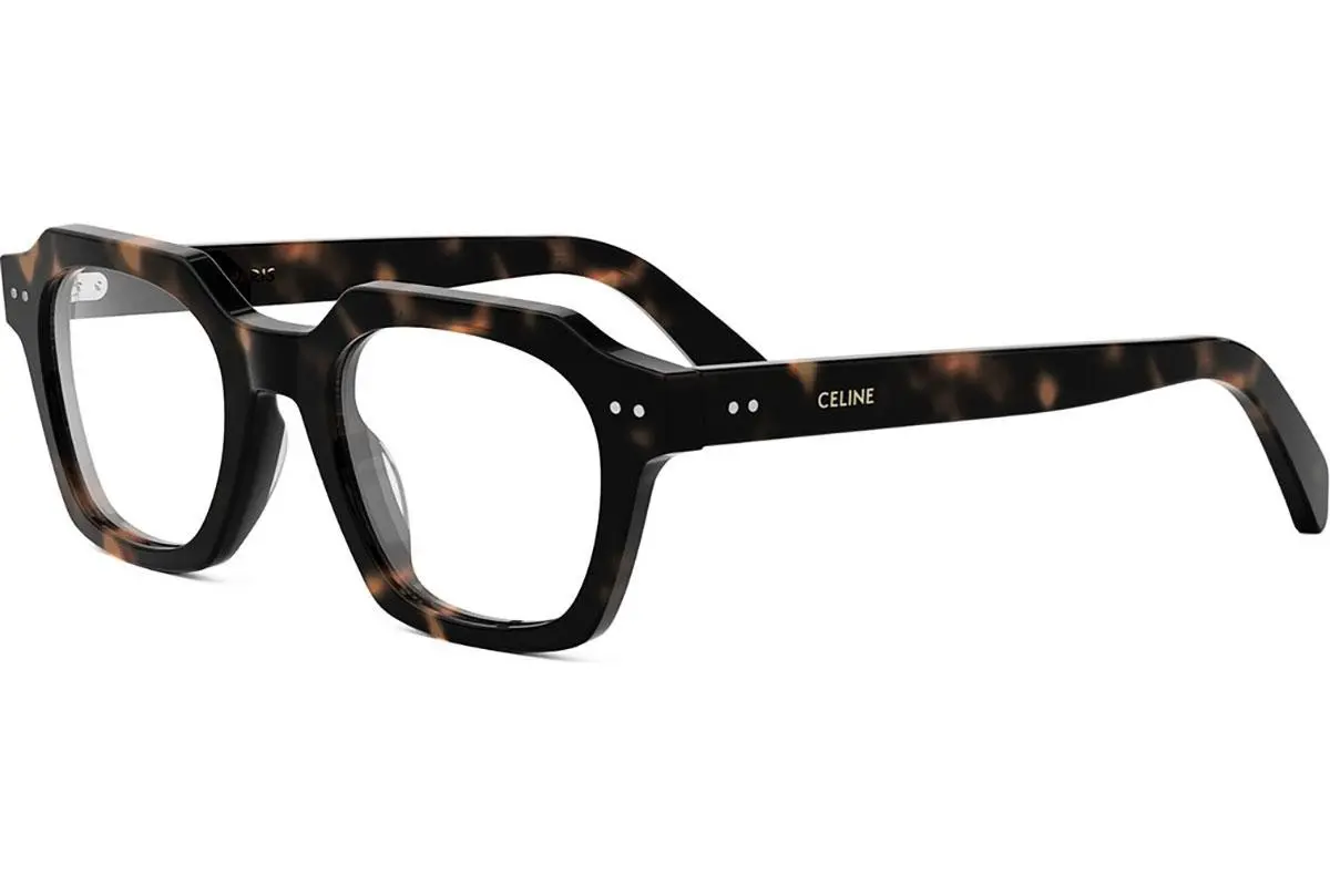 Celine THIN 2 DOTS Thin Havana Geometric Eyeglasses - ONE SIZE (49)