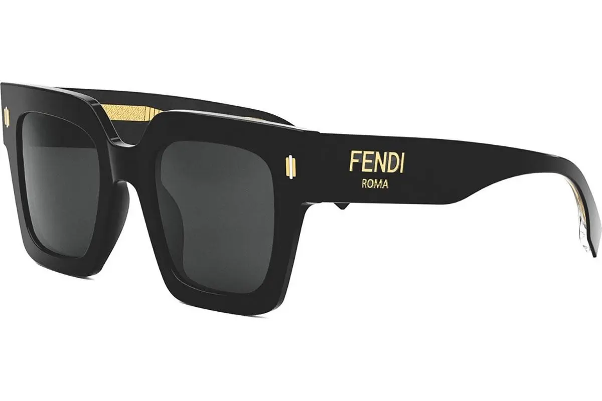 FENDI Roma Black Square Sunglasses - ONE SIZE (50)