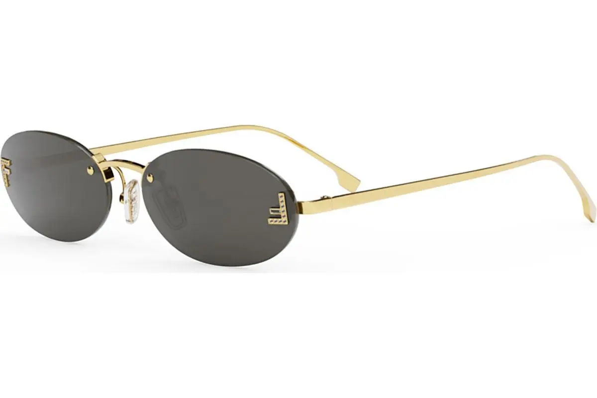 FENDI First Crystal Grey Oval Sunglasses - ONE SIZE (54)