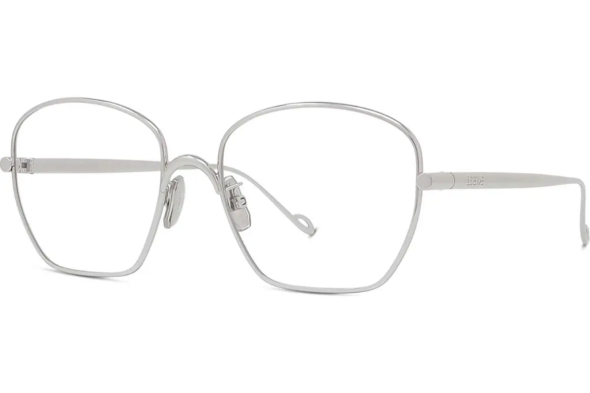 Loewe Slim Silver Geometric Eyeglasses - ONE SIZE (55)
