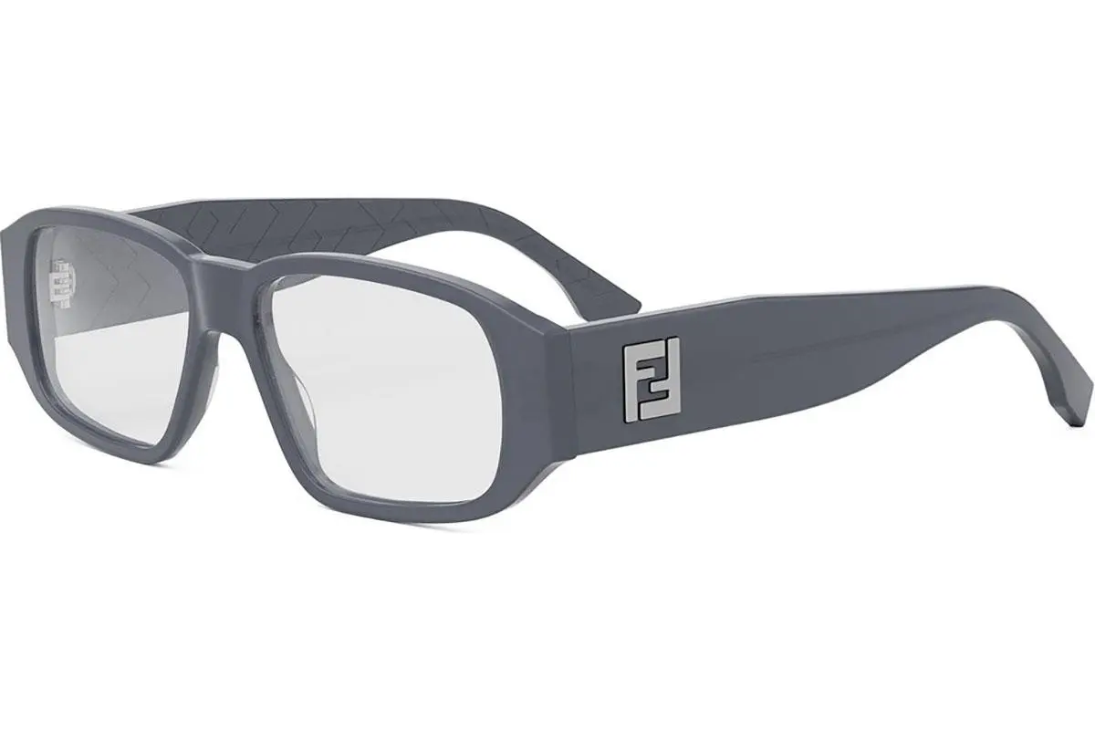 FENDI Squared Grey Rectangular Eyeglasses - ONE SIZE (54)