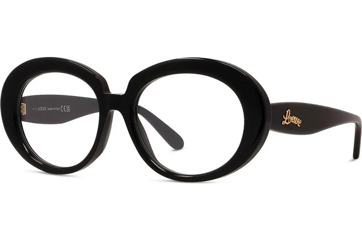 Loewe Curvy Black Oval Eyeglasses - ONE SIZE (53)