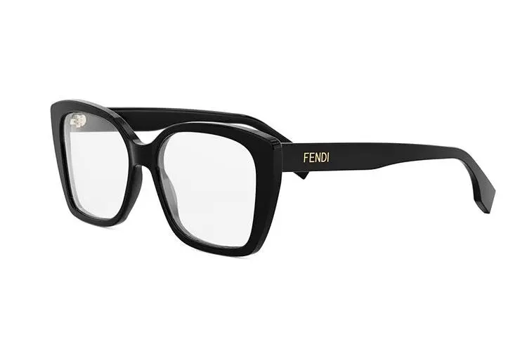 FENDI Lettering Black Square Eyeglasses - ONE SIZE (54)