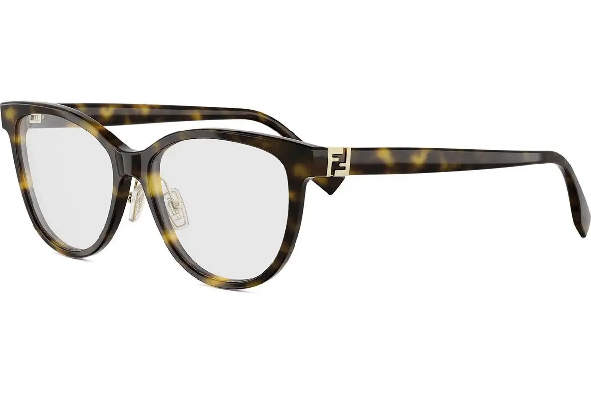 FENDI Forever Havana Round Eyeglasses - ONE SIZE (55)