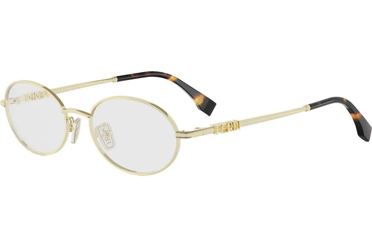 FENDI Fendigraphy Yellow Oval Eyeglasses - ONE SIZE (52)