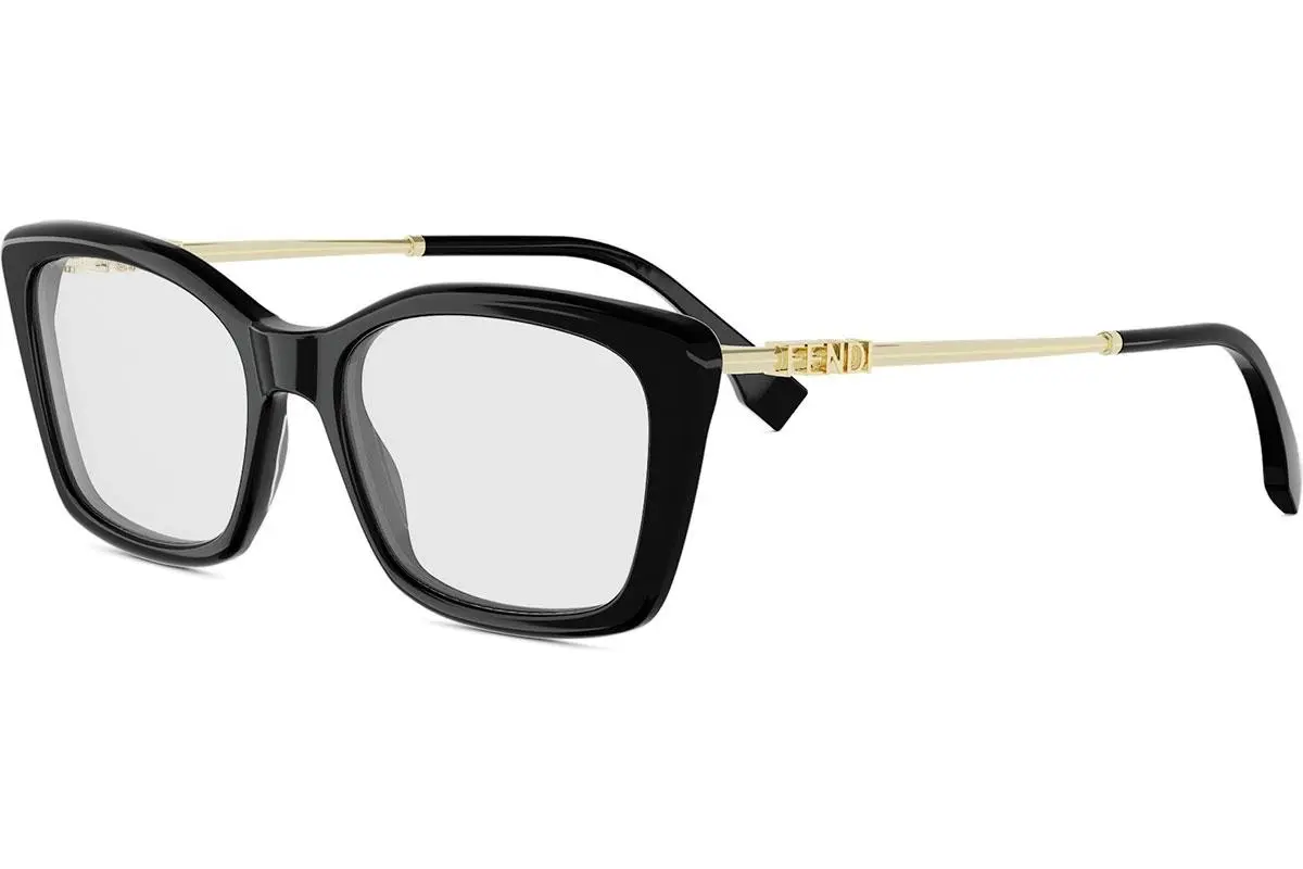 FENDI Fendigraphy Black Rectangular Eyeglasses - ONE SIZE (53)