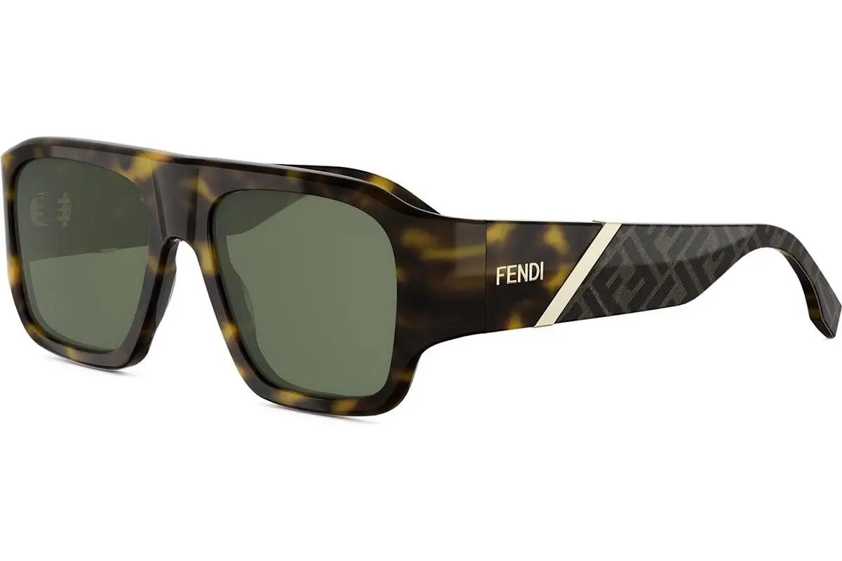 FENDI Diagonal Havana Square Sunglasses - ONE SIZE (54)