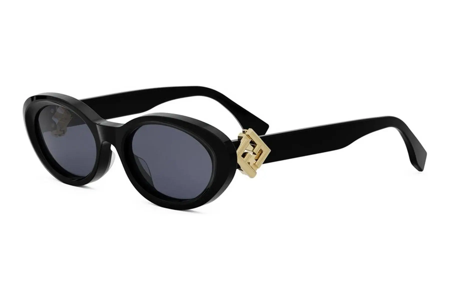 FENDI Diamonds Black Oval Sunglasses - ONE SIZE (53)