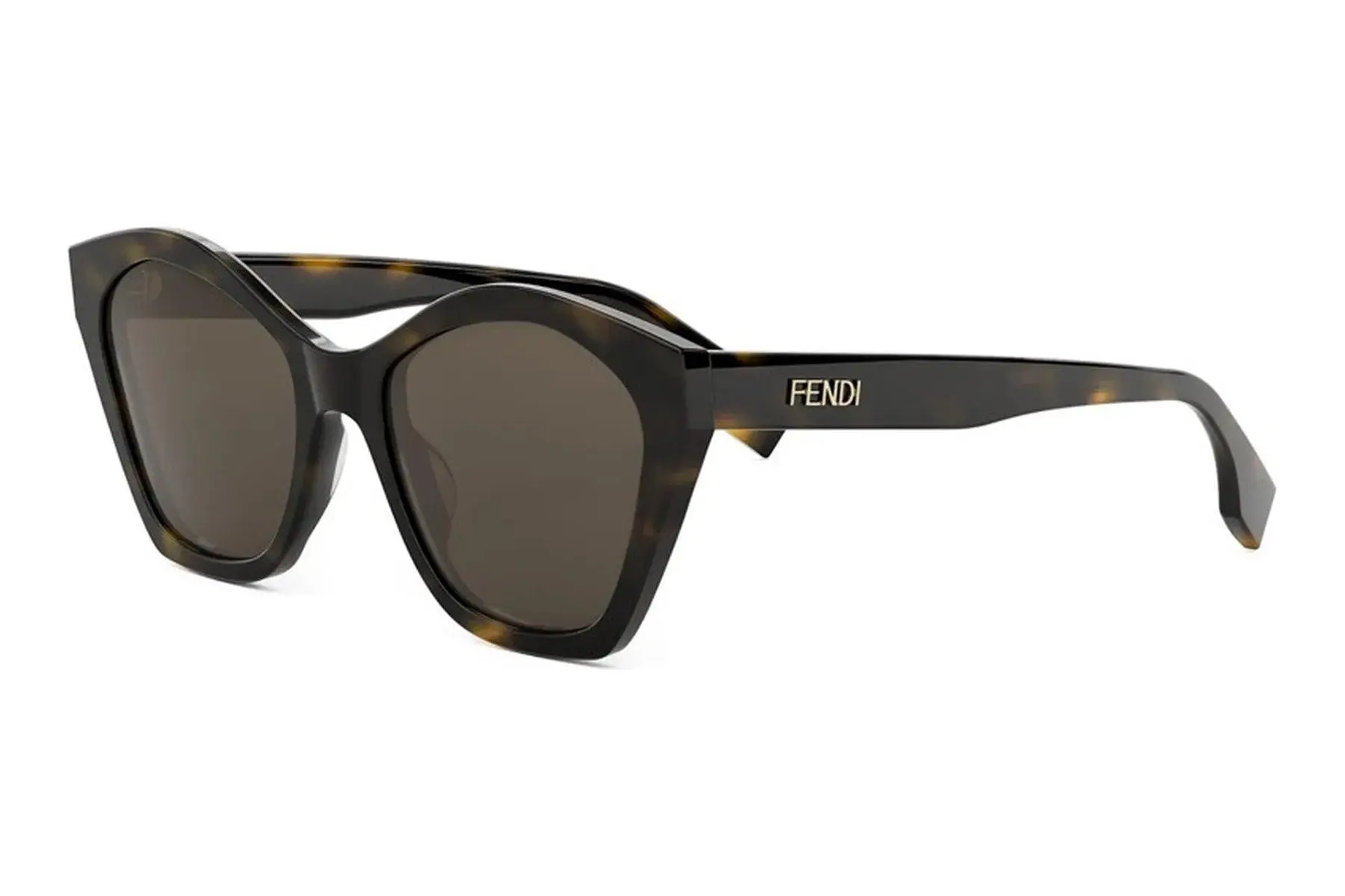 FENDI Lettering Havana Geometric Sunglasses - ONE SIZE (54)