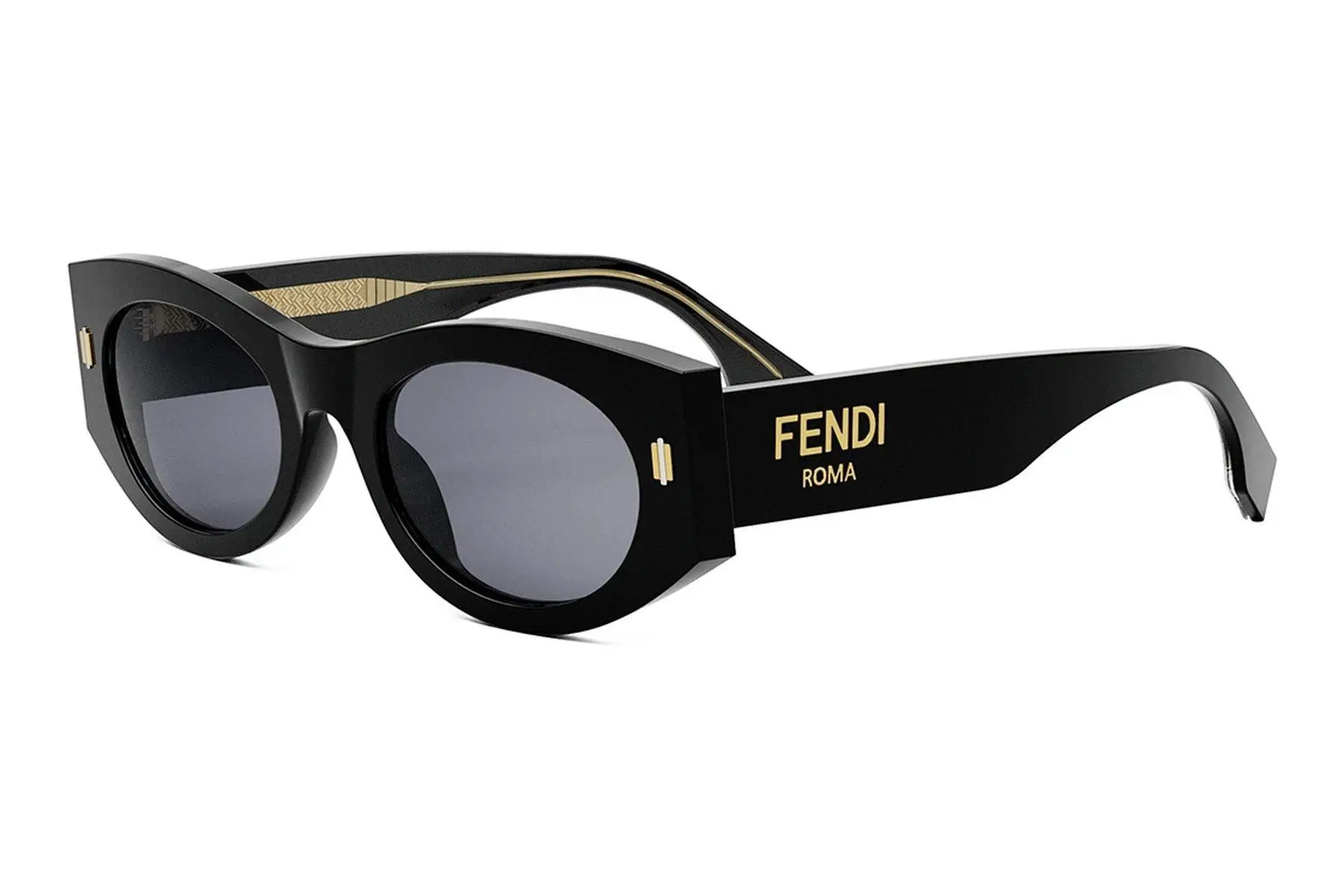 FENDI Roma Black Oval Sunglasses - ONE SIZE (52)