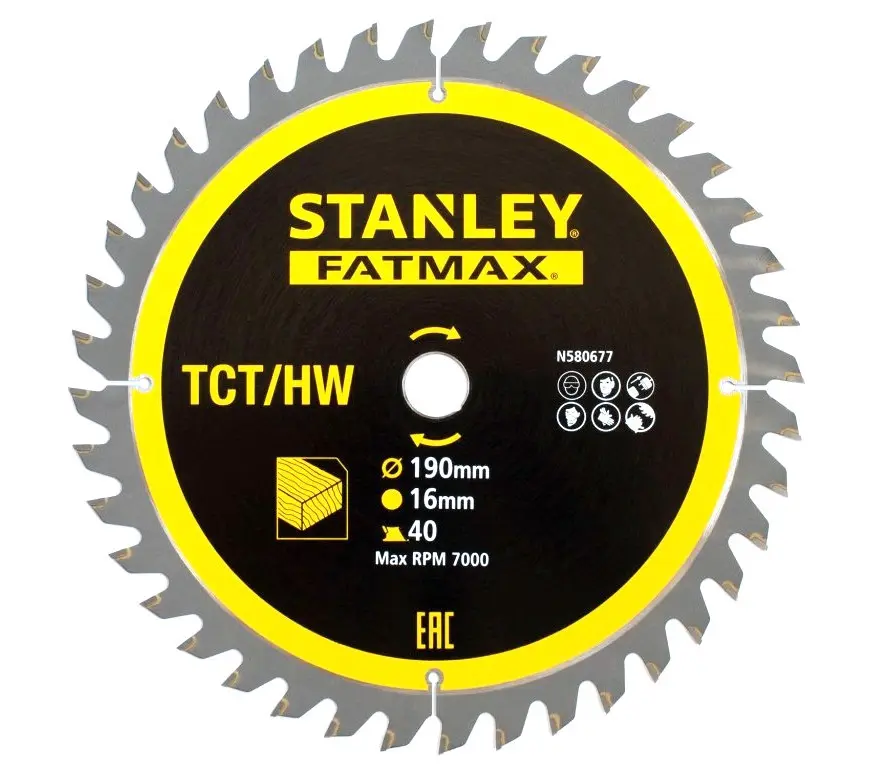 Stanley - Pilový kotouč na dřevo 190x16 mm, 40 zubů STA13365-XJ
